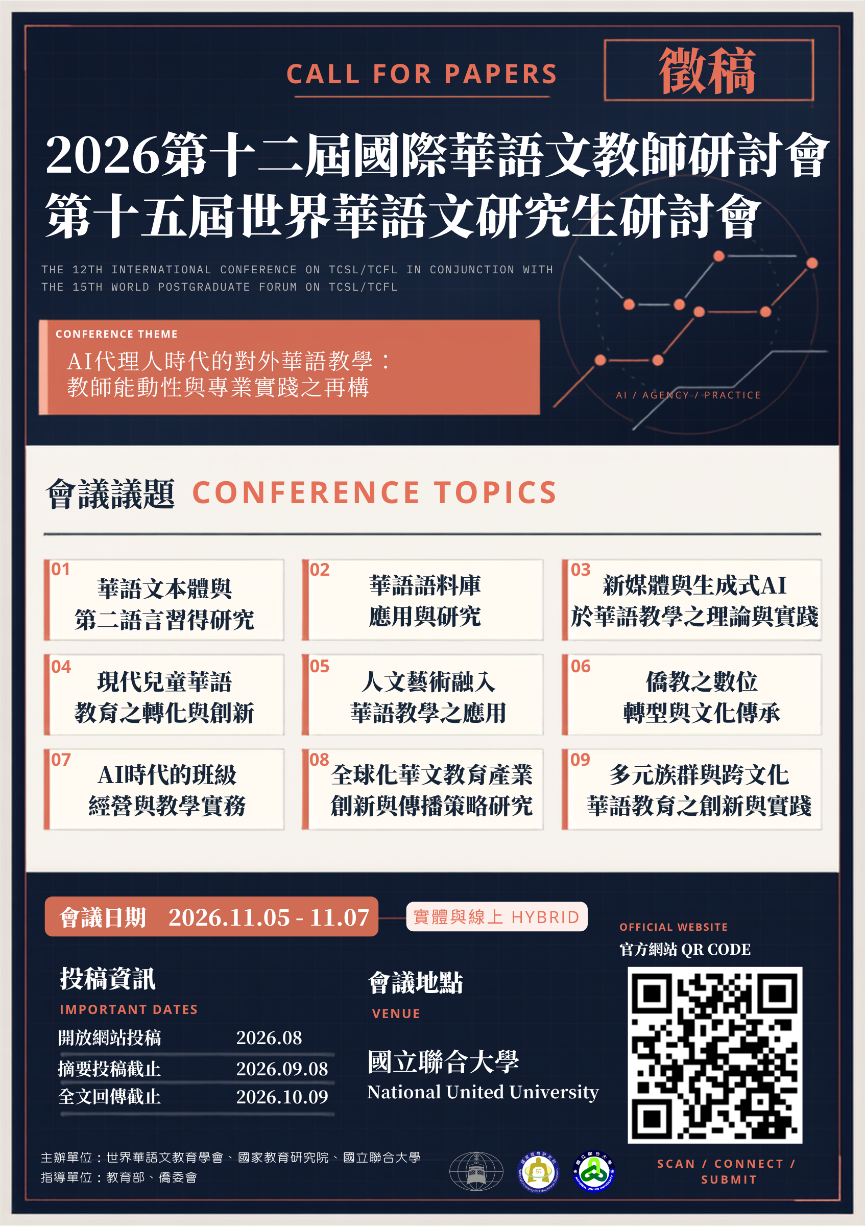 【徵稿】2026第十二屆國際華語文教師研討會暨第十五屆世界華語文研究生研討會